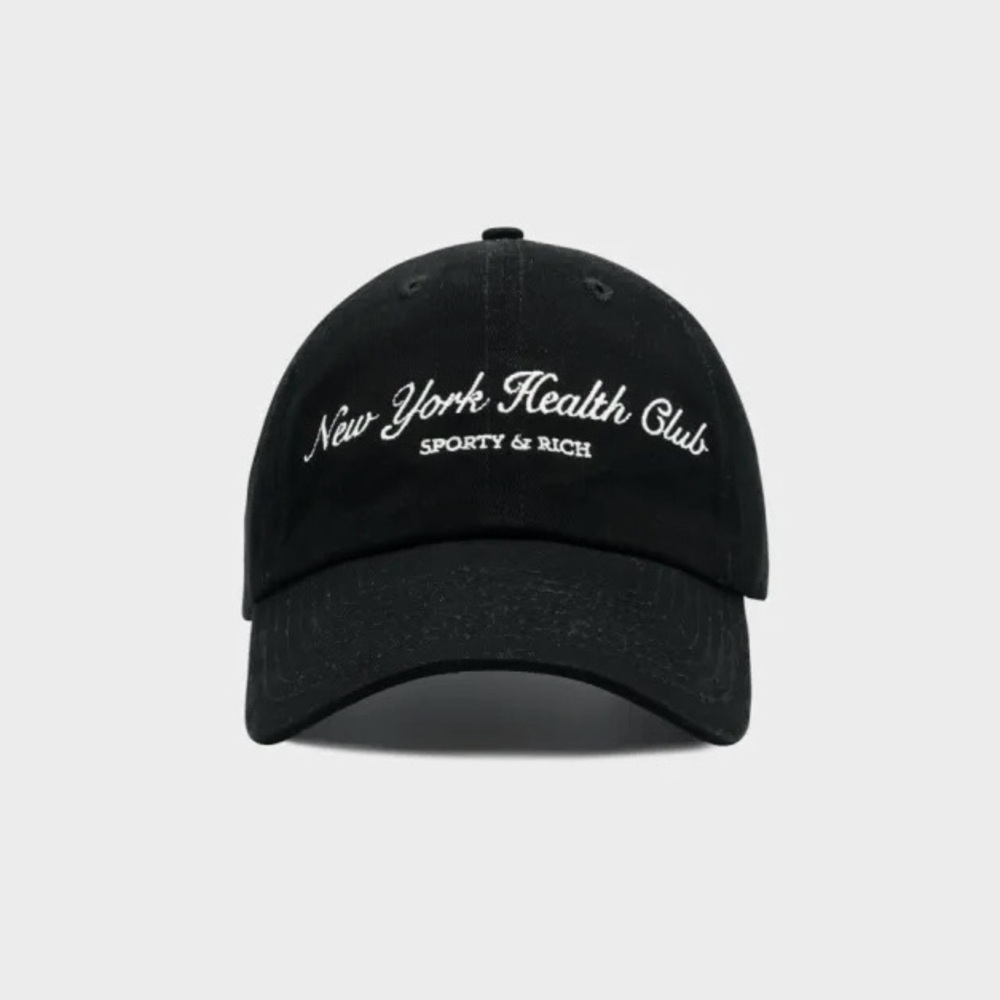 Sporty & Rich Black 'New York Health Club' Baseball Cap